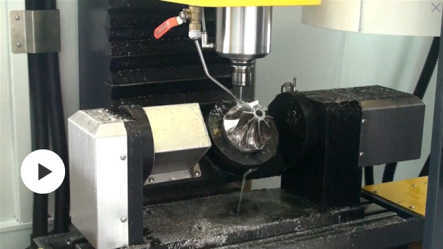 VMC300小型五轴加工中心加工叶轮